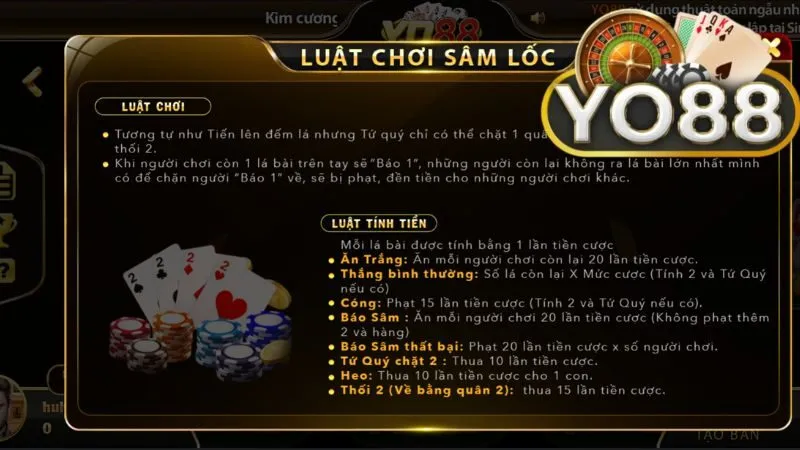 Luật chơi Sâm Yo88 đơn giản